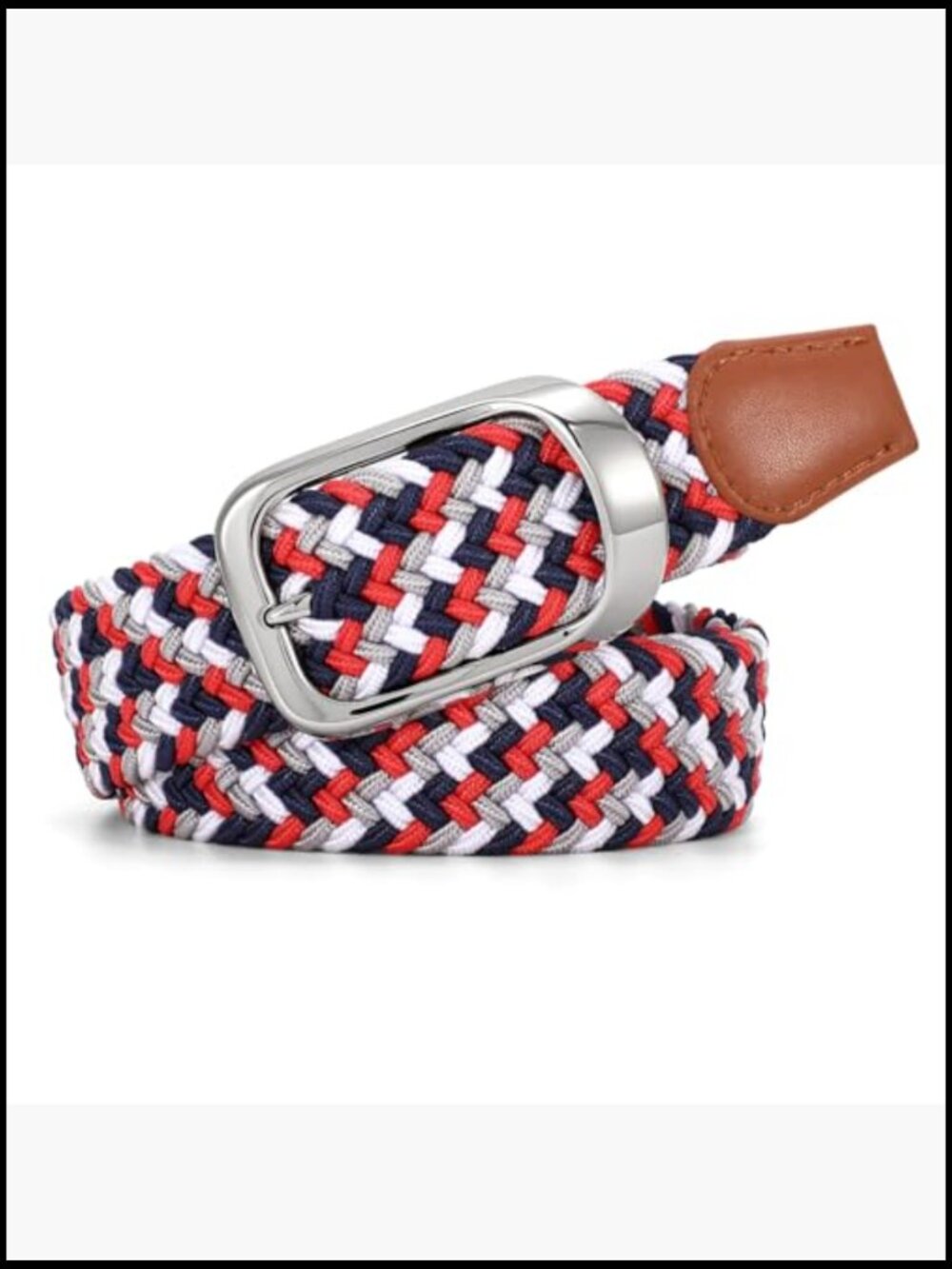 Elastic Braided Stretch Belt No Hole Adjustable Casual Golf Belt for Jeans - Picture 5 of 7